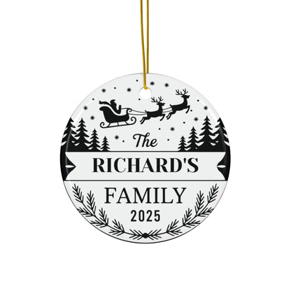 Personalized Decorative Ceramic Ornaments, Family Ornaments for Christmas, Holiday Decor, Unique Gift Ideas, Double-Sided Design