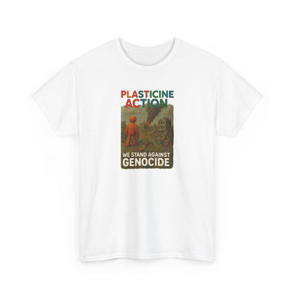 Plasticine Action Heavy Cotton Tee, Stand Against Genocide, Activist Wear, Social Justice Shirt, Awareness Tee, Thought Provoking Apparel