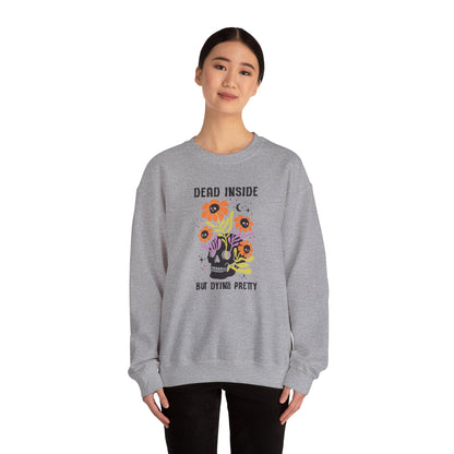 Whimsical Skull Sweatshirt, Cozy Gothic Sweatshirt, Funny Graphic Crewneck, Edgy Gift for Her, Casual Fall Fashion