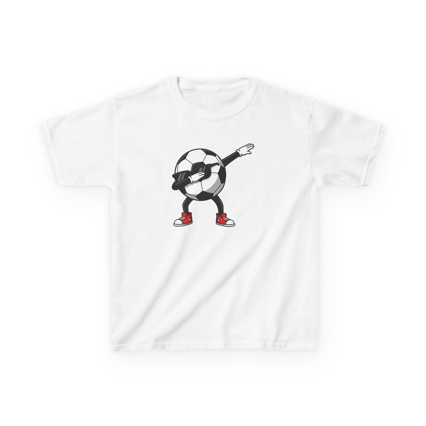Dabbing Soccer Ball Kids T-Shirt, Cartoon Football Tee for Boys Girls, Sporty Youth Soccer Graphic Shirt, Football Fan shirt