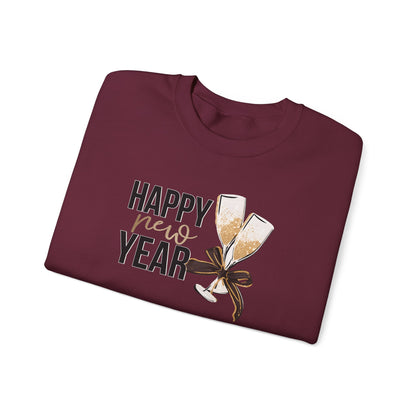 Happy New Year Sweatshirt | Champagne Toast Crewneck | New Year's Eve Party Shirt | Festive Winter Sweater | Cozy NYE Gift for Women Men