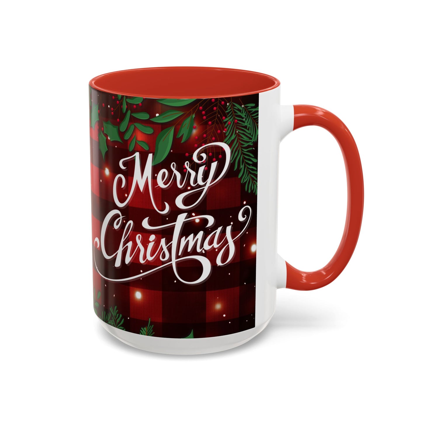 Personalized  Merry Christmas Accent Coffee Mug, Holiday Gift, Xmas Decor, Festive Beverage Cup, Custom Holiday Mug