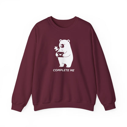 You Complete Me Valentine's Sweatshirt | Matching Couple Gift | Cute Bear Puzzle Tee | Anniversary & Valentine's Day Gift