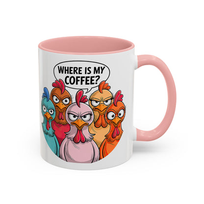 Where Is My Coffee? Chicken Trio Mug | Accent Coffee Mug | Mug for Coffee Lovers | Gift for Coworkers, Friends, and Family