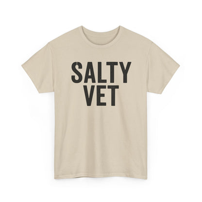 Salty Vet Unisex Heavy Cotton Tee, Funny Gift For Veteran, Casual Shirt, Animal Lover Apparel, Unique Gift for Veterinarians