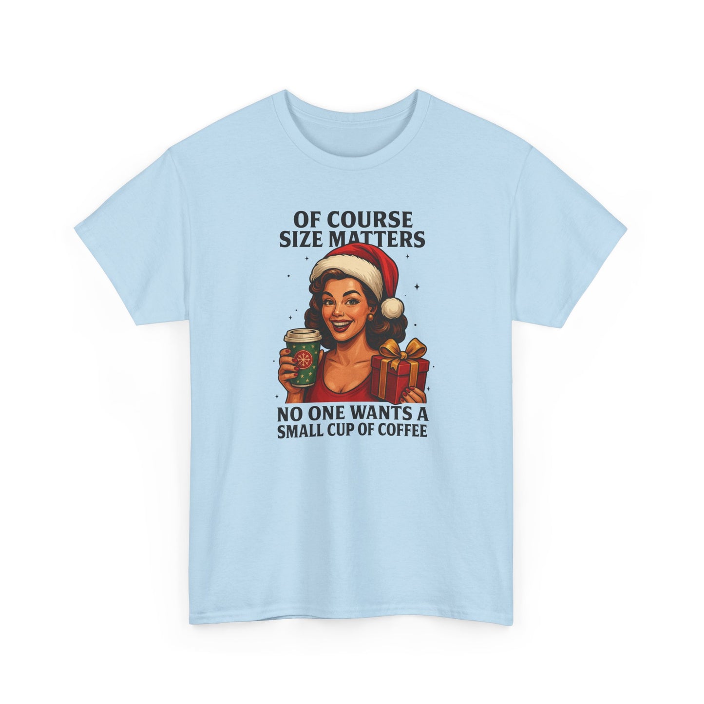 Funny Coffee Christmas Sweatshirt, Of Course Size Matters, Holiday Coffee Lover Gift, Retro Santa Coffee Sweatshirt, Xmas Winter Crewneck