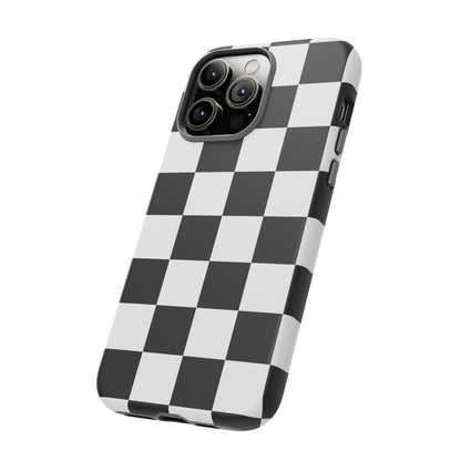 Black and White Checker iPhone Case, Stylish iPhone Cover for Teens, Holiday Gift, Unique Mobile Accessories, Tough Protection