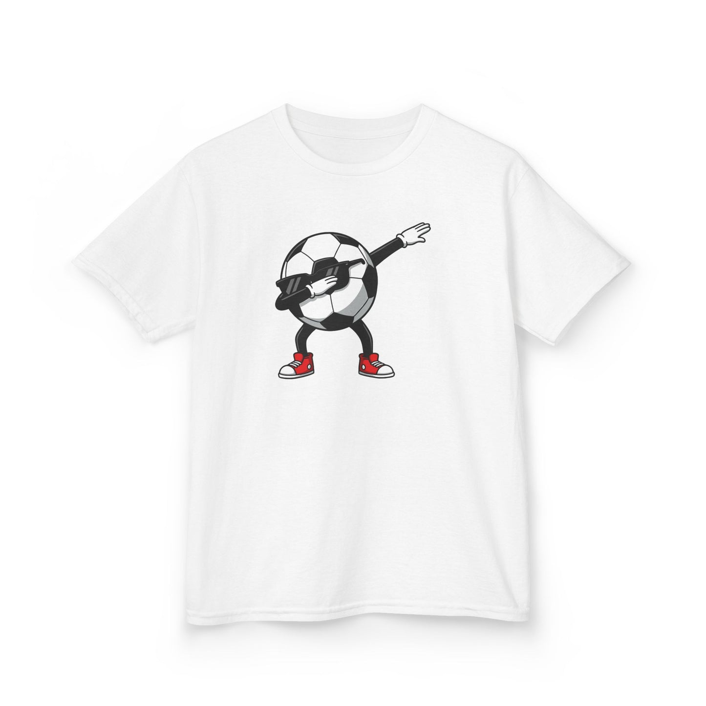 Dabbing Soccer Ball Kids T-Shirt, Cartoon Football Tee for Boys Girls, Sporty Youth Soccer Graphic Shirt, Football Fan shirt