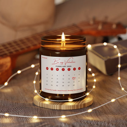 Be My Valentine Calendar Candle, Scented Soy Candle Gift, Amber Jar Candle for Her, Romantic Valentines Decor, Anniversary Gift Idea
