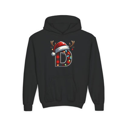 Personalized Festive Reindeer Hoodie for Kids, Christmas Sweatshirt hoodie, Holiday Gift, Cozy Winter Attire, Personalized Youth Hoody