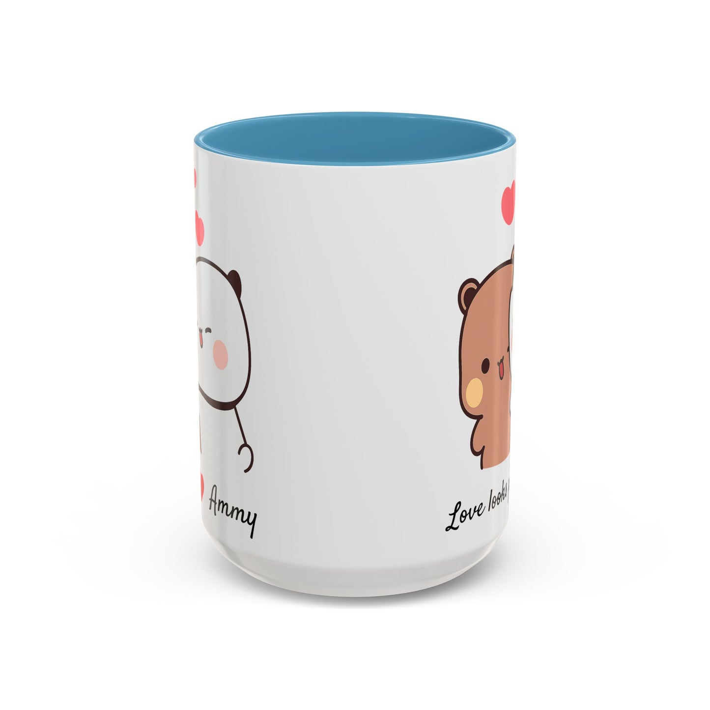 Personalized Dudu Bubu Mug | Cute Bear Coffee Cup | Color Handle Mug | Birthday Christmas Gift | Funny Mug for Her Him Valentine Gift