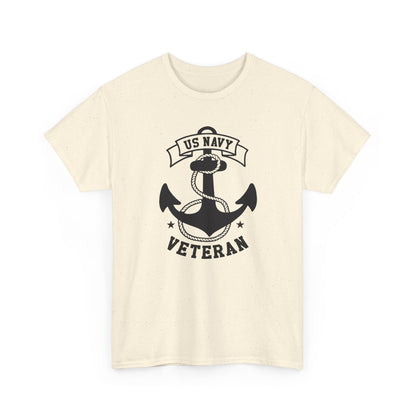 Navy Veteran Heavy Cotton Tee, US Navy Tribute Shirt, Military Appreciation Gift, Veteran's Day Outfit, Gift for Navy Personals