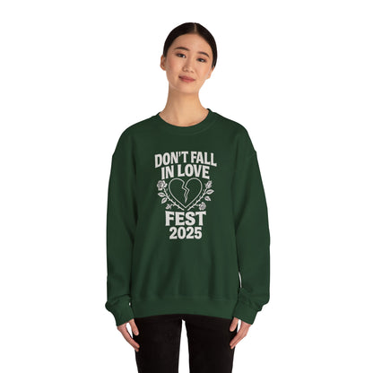 Don't Fall in Love Fest 2025 Sweatshirt, Broken Heart Floral Crewneck, Anti Love Sweater, Festival Aesthetic Pullover, Valentines Gift