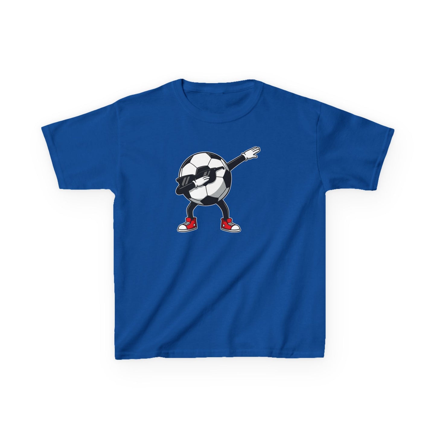 Dabbing Soccer Ball Kids T-Shirt, Cartoon Football Tee for Boys Girls, Sporty Youth Soccer Graphic Shirt, Football Fan shirt
