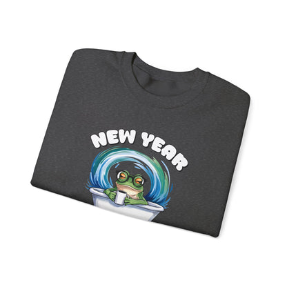 New Year New Me Frog Sweatshirt, Funny New Year Shirt, Happy New Year 2026 Sweatshirt, Cute Frog Coffee Pullover, 2026 Trendy Sweatshirt
