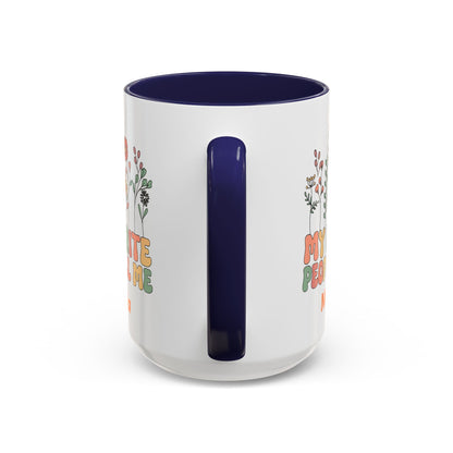 Personalized Floral Accent Mug, My Favorite People Call Me Coffee Cup, Perfect Gift for Friends, Family, Birthdays, Home Décor