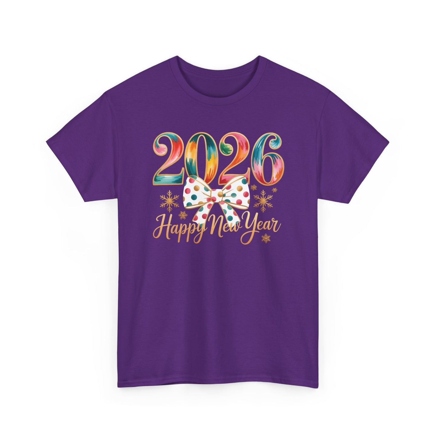 2026 Happy New Year Shirt, Colorful Bow New Year Tee, New Year Outfit, Cute NYE Party T-Shirt, 2026 Celebration Graphic Tee, New Year Gift