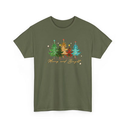 Merry and Bright Trees, Women's Christmas Shirt, Womans Holiday Shirt,Christmas Gift,Chic Winter Shirt,Cute Holiday Tee,Christmas Tree Shirt