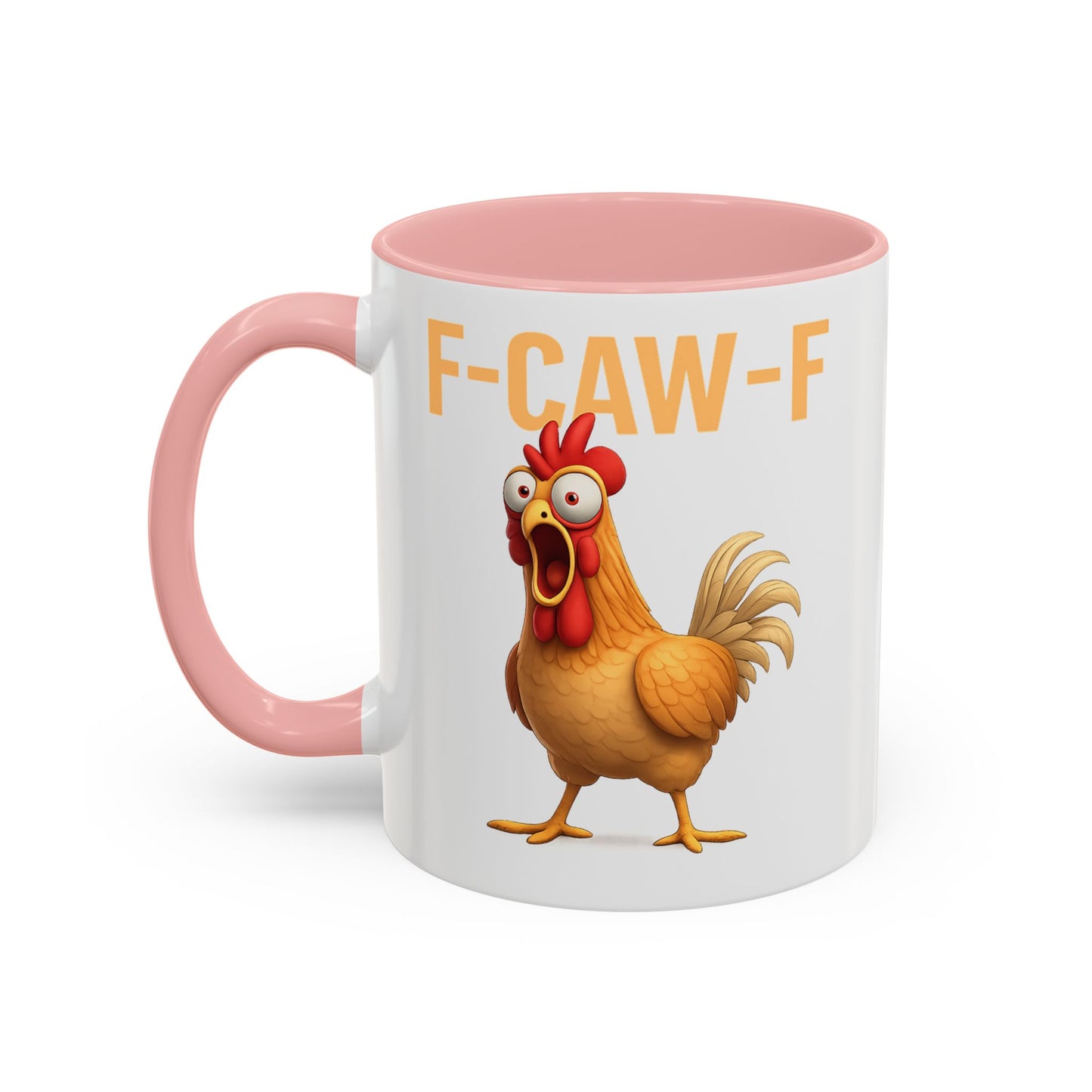 Funny Rooster Mug F-CAW-F Chicken Coffee Mug, Adult Humor Farm Animal Cup, Chicken Meme Mug, Gag Gift 11oz 15oz