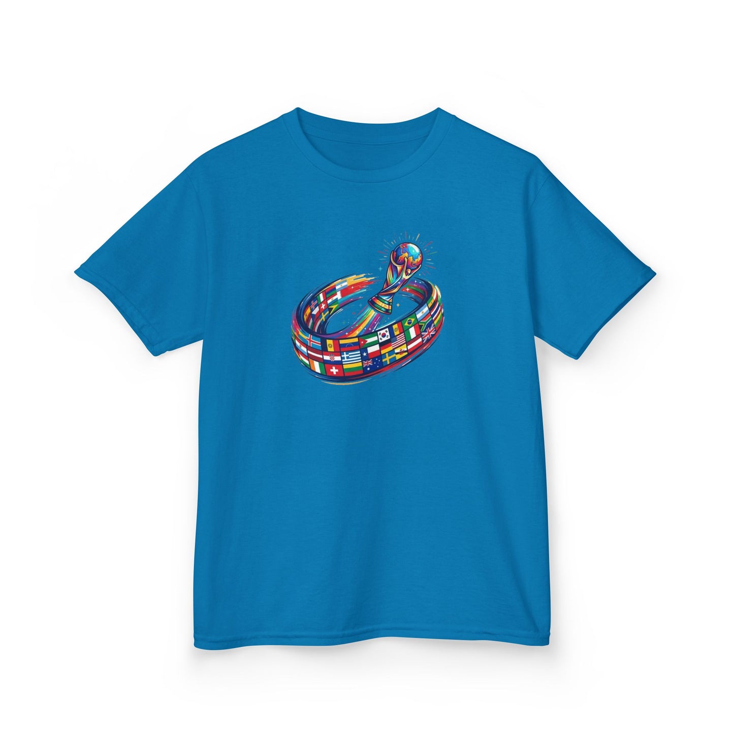 Colorful Flags Kids T-Shirt | International Flags Tee | Fun Support Shirt | 2026 World Cup USA T-Shirt, Political Soccer Fan Tee