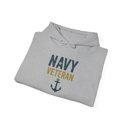 Navy Veteran Hoodie| Patriotic Military Pullover with Anchor | US Navy Gift for Men & Women | Veteran Pride Crewneck
