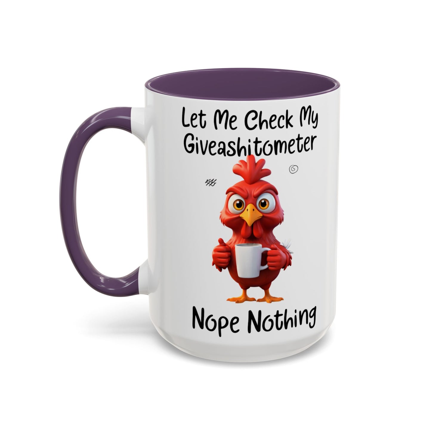Funny Giveashitometer Mug | Sarcastic Coffee Mug with Rooster | Sassy Office Mug | Gift for Coworkers Friends