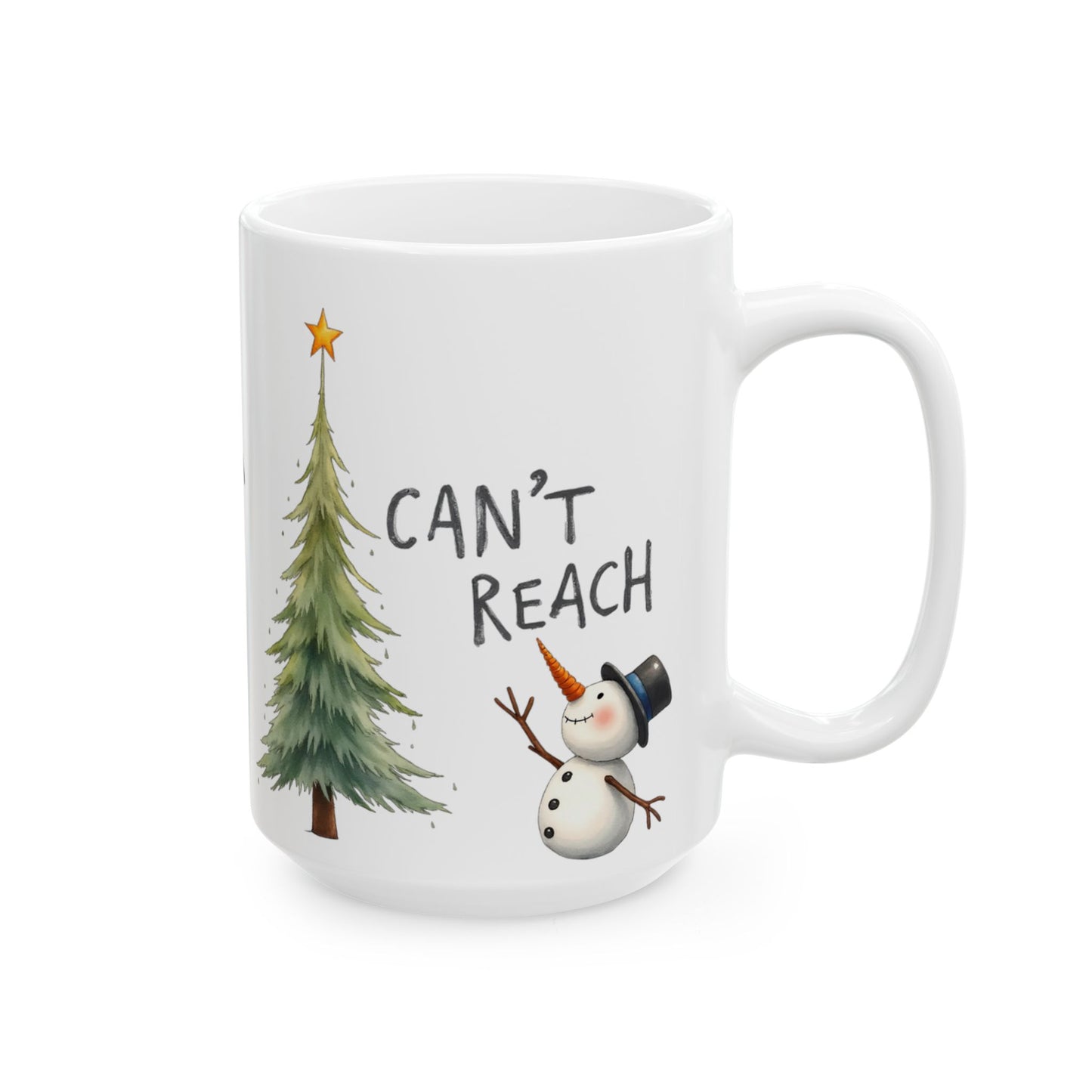 Personalized Holiday Ceramic Mug, Cute Snowman and Christmas Tree Coffee Cup, Custom Gift for Christmas, Winter, Friends, Family