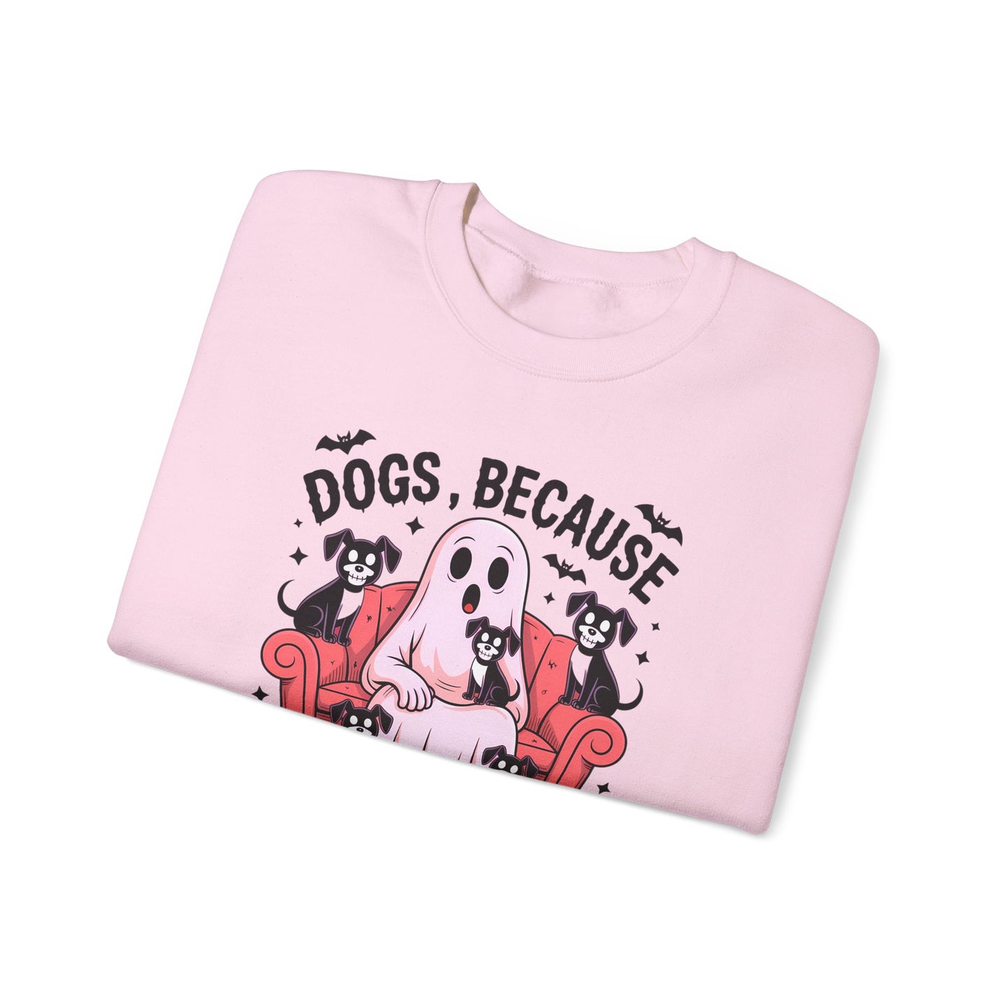Cozy Halloween Sweatshirt, Funny Ghost And Dog Design, Crewneck, Perfect for Dog Lovers, Fall Fashion, Holiday Gift