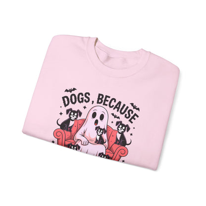 Cozy Halloween Sweatshirt, Funny Ghost And Dog Design, Crewneck, Perfect for Dog Lovers, Fall Fashion, Holiday Gift
