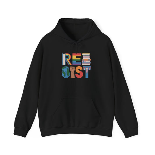 Resist Earth Globe Hoodie | RESIST Equality Hoodie | LGBTQ Pride Activism Hooded Sweatshirt | Feminist Hoodie | Social Empowerment Gift