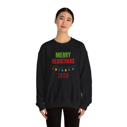 Merry Resistmas 2025 Sweatshirt, Cozy Holiday Crewneck, Unisex Sweatshirt, Christmas Gift, Festive Apparel, 2025 Celebrations