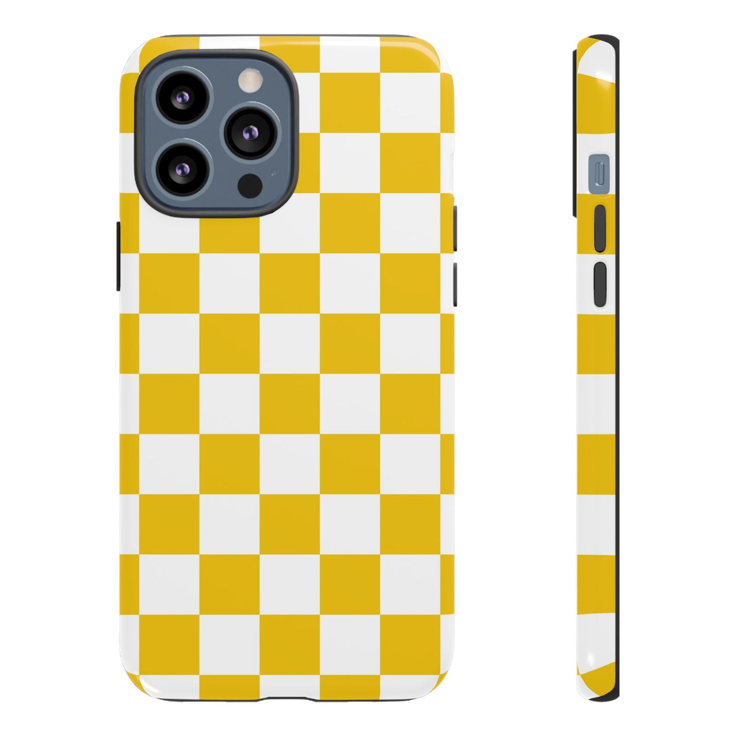 Yellow Checkered Phone Case - iPhone 17 Pro, 17, 16, 15, 14, 13, 12, 11, X, XR, XS MAX, Gift for Friends