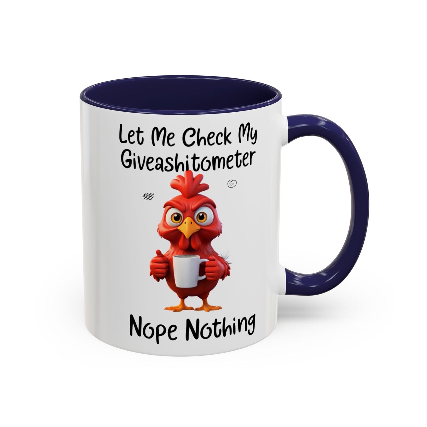 Funny Giveashitometer Mug | Sarcastic Coffee Mug with Rooster | Sassy Office Mug | Gift for Coworkers Friends