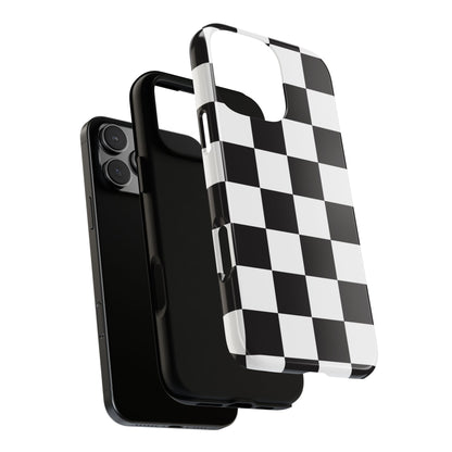 Black and White Checker iPhone Case, Stylish iPhone Cover for Teens, Holiday Gift, Unique Mobile Accessories, Tough Protection