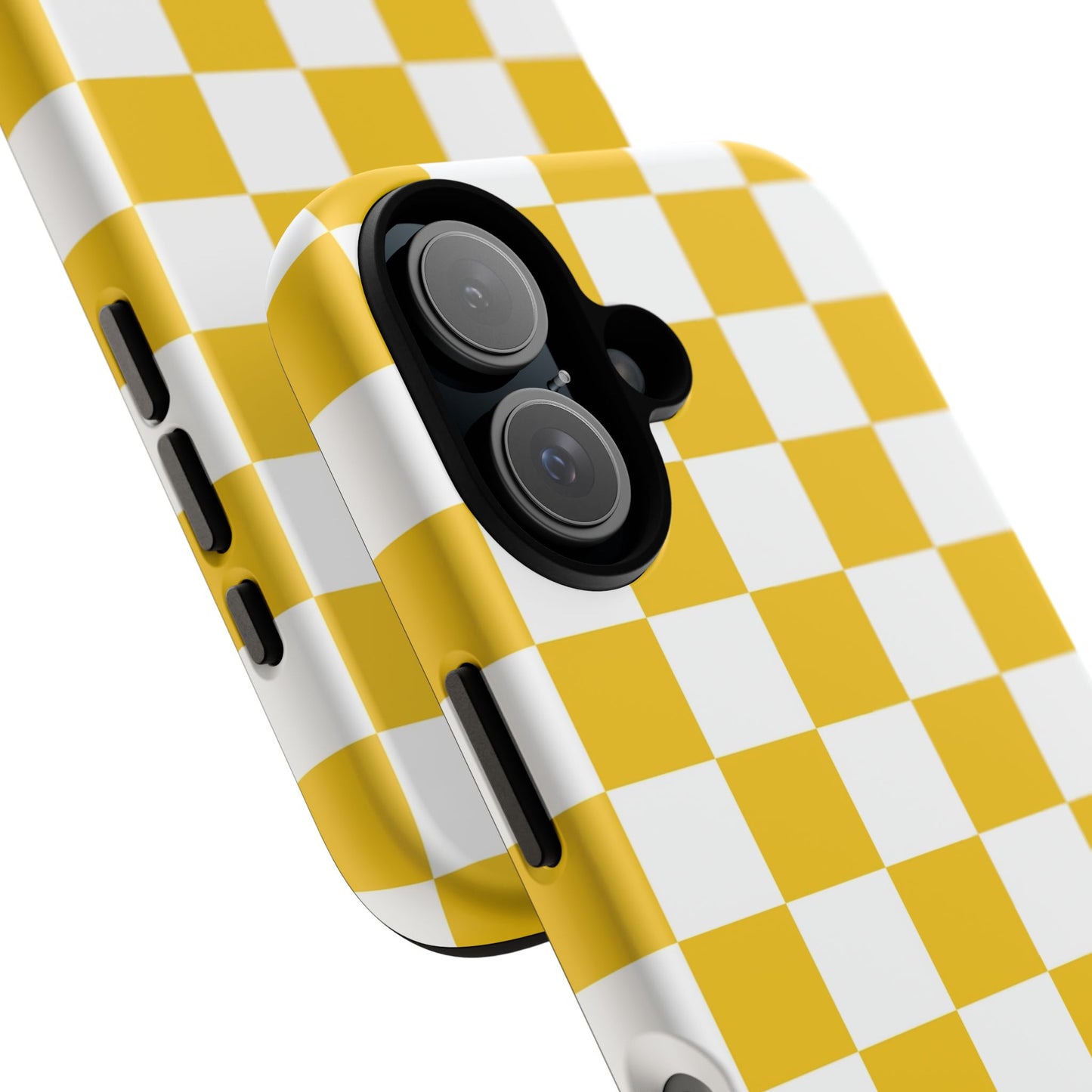 Yellow Checkered Phone Case - iPhone 17 Pro, 17, 16, 15, 14, 13, 12, 11, X, XR, XS MAX, Gift for Friends