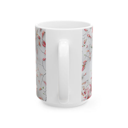 Personalized Floral Custom Text Ceramic Mug, Perfect Gift for Home, Personalized Coffee Cup, Unique Kitchen Decor, Birthday, Mother's Day