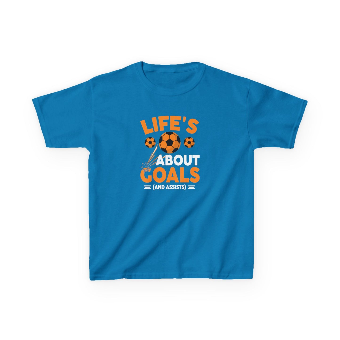 Life's About Goals Kids T-Shirt | Soccer Graphic Tee | Fun Teamwork Shirt for Boys & Girls | Cotton Youth Sports Top, FIFA World Cup 2026