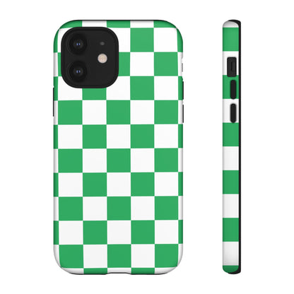 Green Checkerboard Phone Case, iPhone 17 Pro, 17, 16, 15, 14, 13, 12, 11, X, XR, XS MAX, Mobile Cover, Gift for Students, Phone Accessory