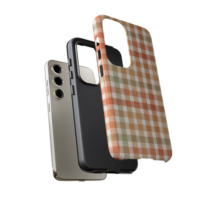 Boho Checkered Phone Case | Neutral Aesthetic Plaid Case | Retro Minimalist Check Design | iPhone Cover | Samsung Cover