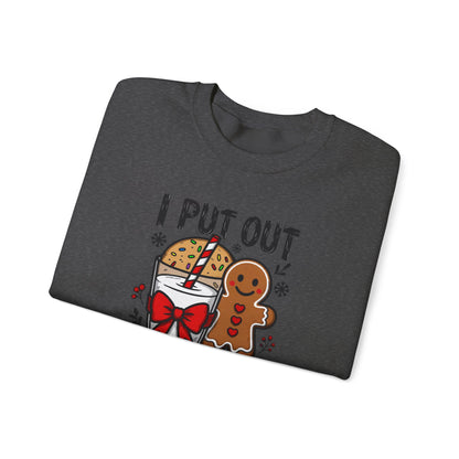 I Put Out For Santa Sweatshirt, Funny Christmas Crewneck, Cookies & Milk Holiday Sweater, Gingerbread Shirt, Xmas Party Sweatshirt