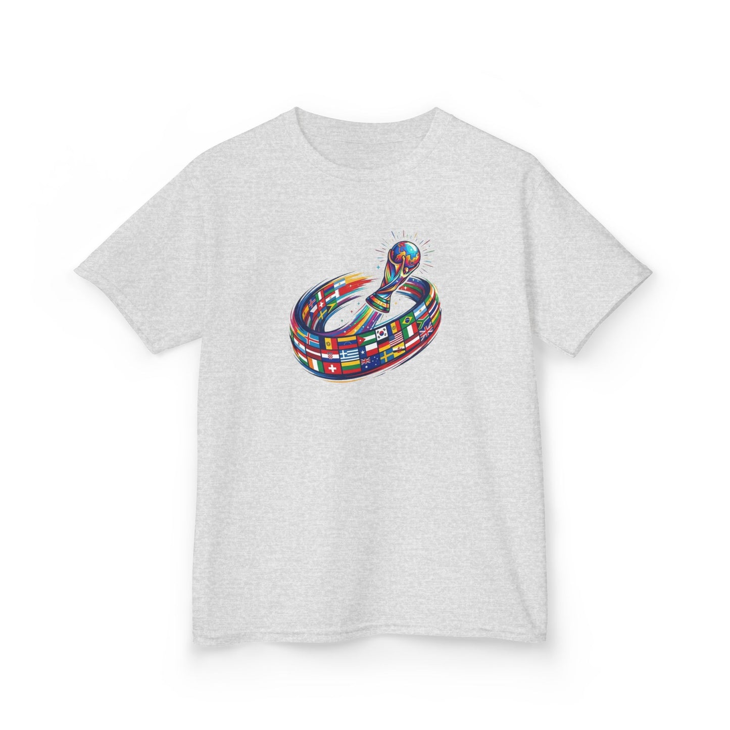 Colorful Flags Kids T-Shirt | International Flags Tee | Fun Support Shirt | 2026 World Cup USA T-Shirt, Political Soccer Fan Tee