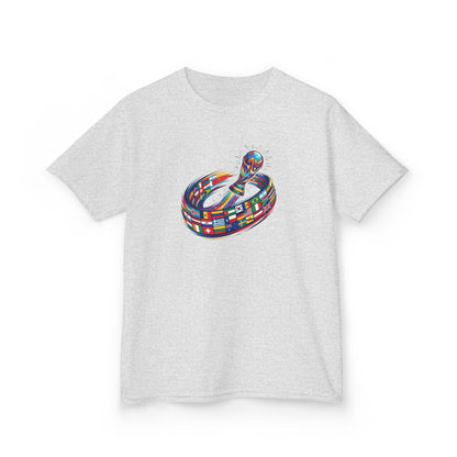 Colorful Flags Kids T-Shirt | International Flags Tee | Fun Support Shirt | 2026 World Cup USA T-Shirt, Political Soccer Fan Tee