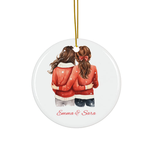Good Friends Heart Ornament, Personalized Christmas Tree Decoration for Best Friends, Sisters, Coworkers, Custom Gift Keepsake for Holidays