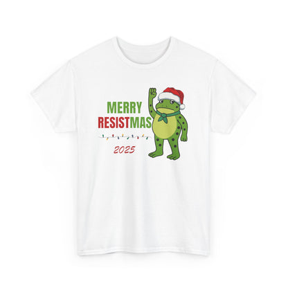 Merry Resistmas 2025 Tee, Funny Holiday T-Shirt, Christmas Gift, Unisex Cotton Top, Trendy Party Apparel, 2025 Celebratory Wear