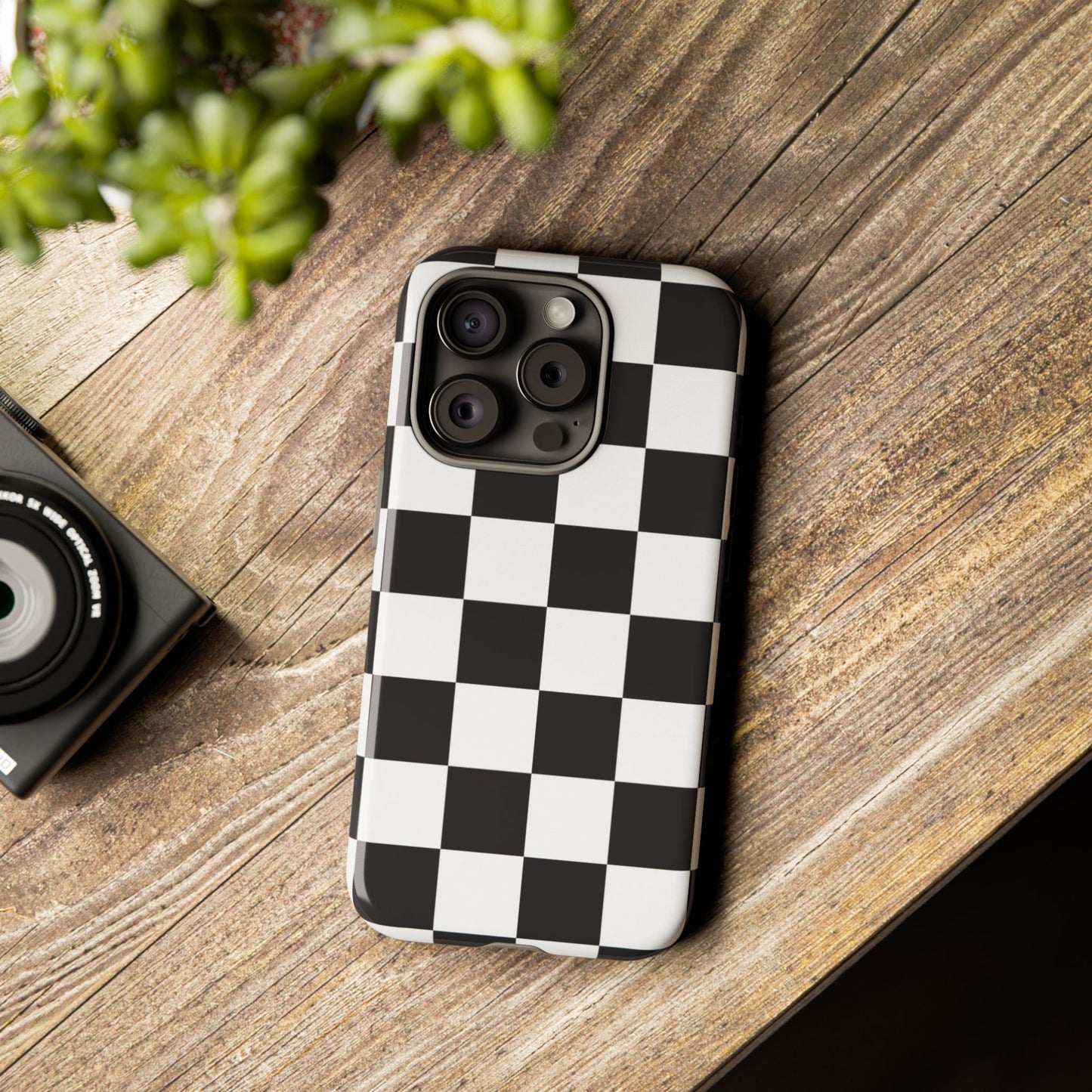 Black and White Checker iPhone Case, Stylish iPhone Cover for Teens, Holiday Gift, Unique Mobile Accessories, Tough Protection