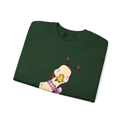 Cute Chick Scarf Sweatshirt | Cozy Bird Crewneck | Cute Animal Sweater | Kawaii Chick Pullover | Gift for Her | Fall Winter Cute Top