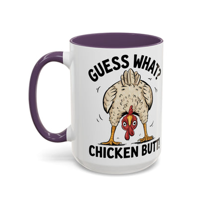 Funny Chicken Mug, Guess What? Chicken Butt! Coffee Mug, Farm Humor Mug, Rooster Joke Cup, Gift for Chicken Lovers, Gag Gift Mug