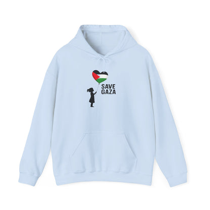 Unisex Heavy Blend Hooded Sweatshirt, Save Gaza, Statement Hoodie, Comfortable Casual Wear, Gift for Activists, Peace Supporters