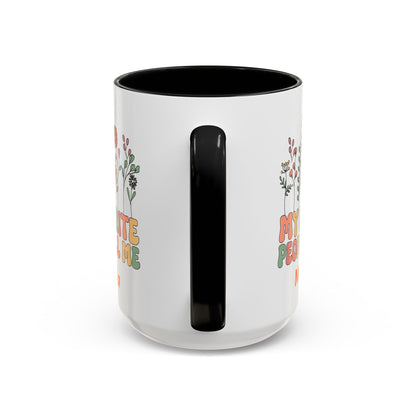 Personalized Floral Accent Mug, My Favorite People Call Me Coffee Cup, Perfect Gift for Friends, Family, Birthdays, Home Décor