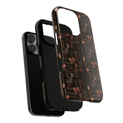 Gothic Phone Case Dark Academia Literary iPhone Samsung Cover with Books & Flowers, Phone case